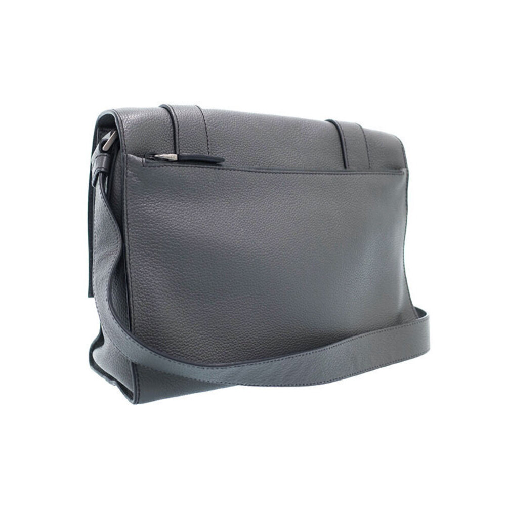 Prada embossed logo grained Black leather bag messenger